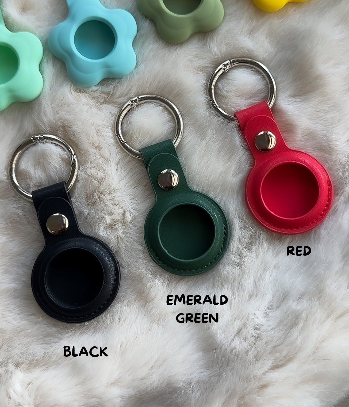 Pet AirTag Holder - Circle (Vegan Leather)
