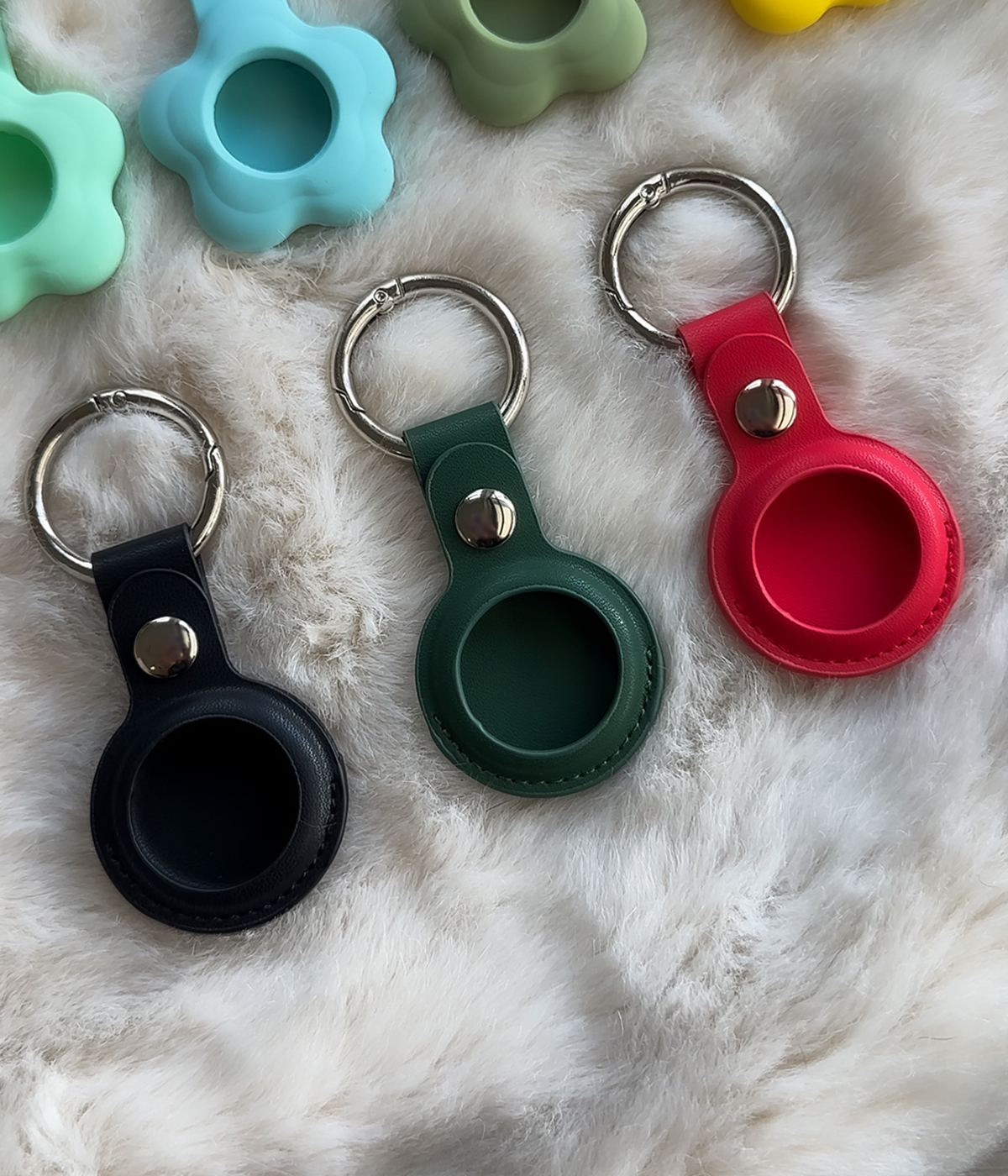Pet AirTag Holder - Circle (Vegan Leather)