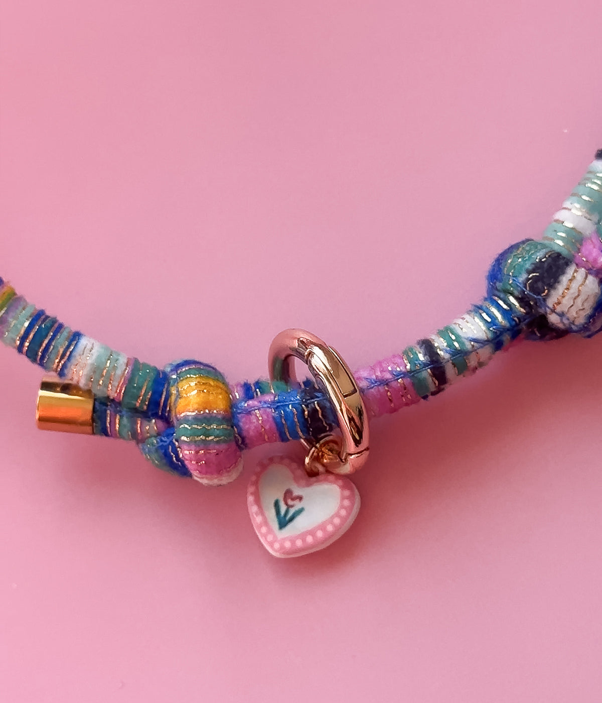 Pink Bloom Heart Charm