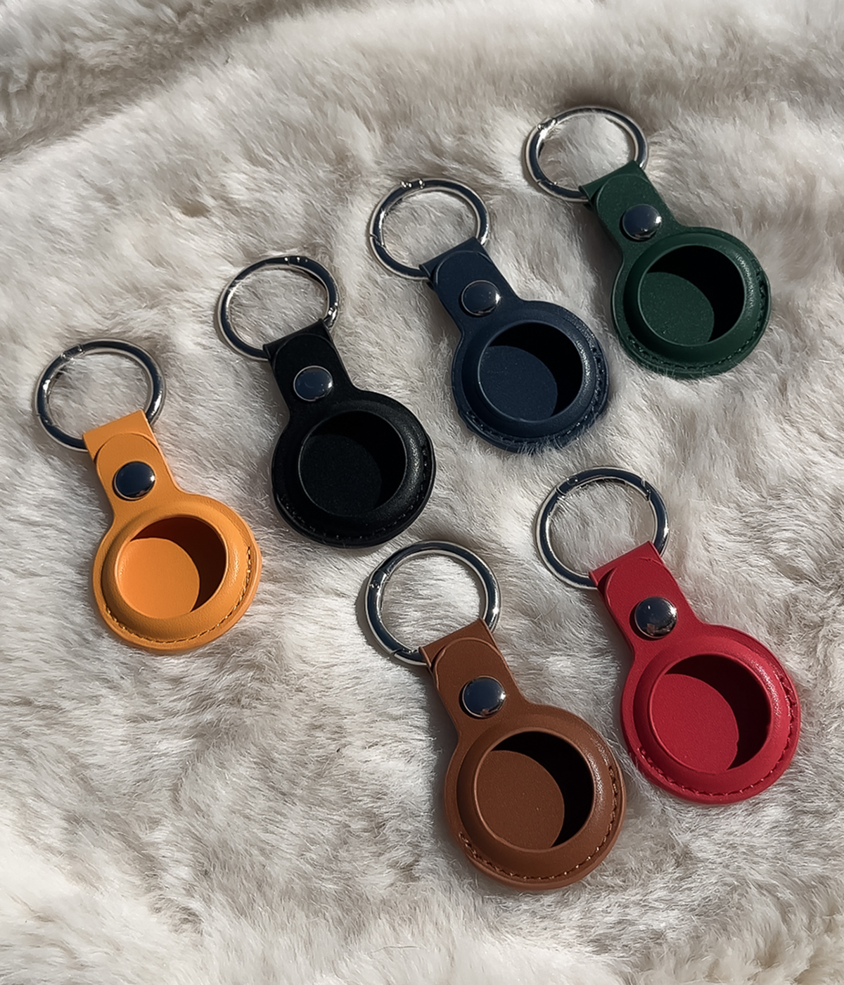 Pet AirTag Holder - Circle (Vegan Leather)