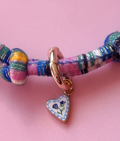 Flower Garden Heart Charm
