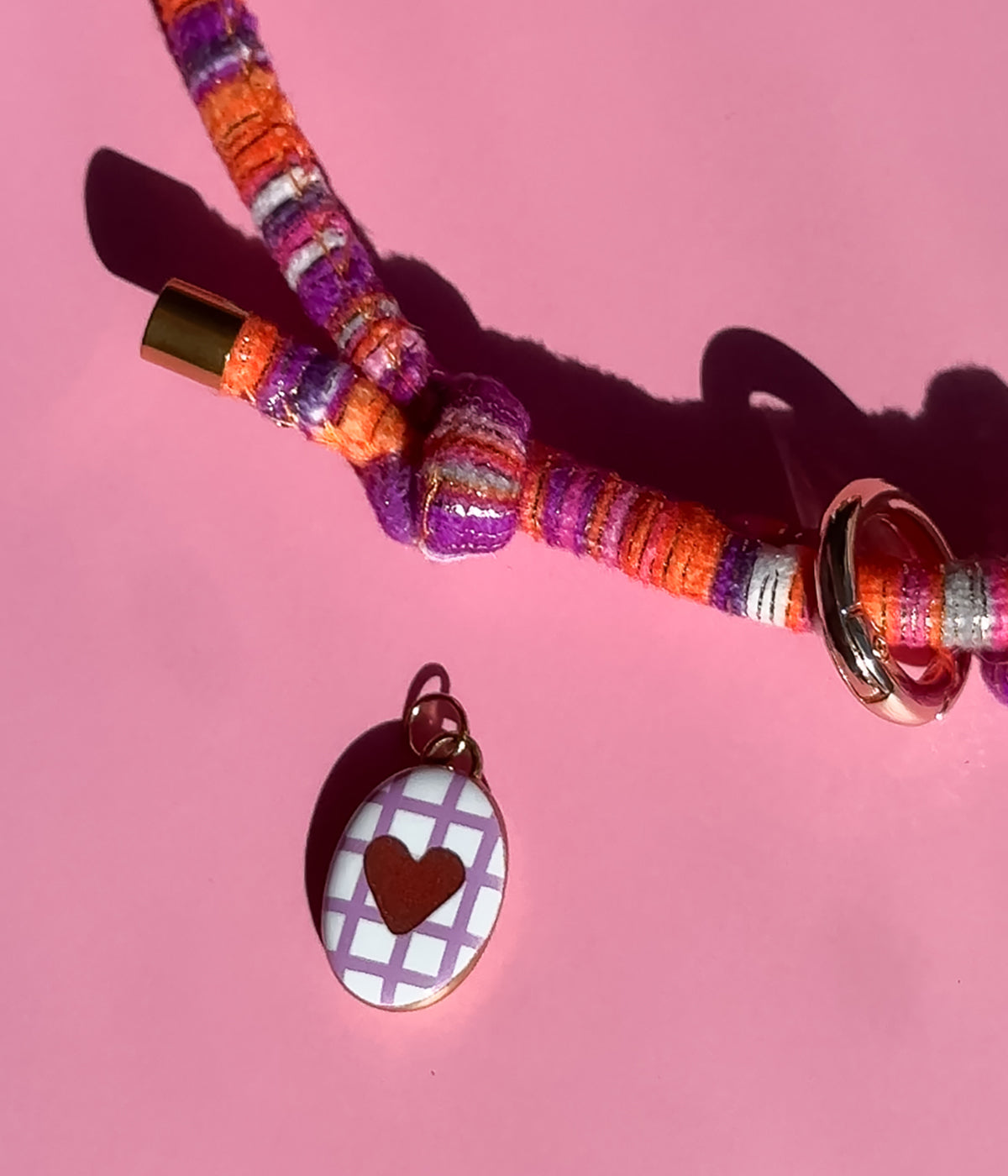 Checkered Heart Charm