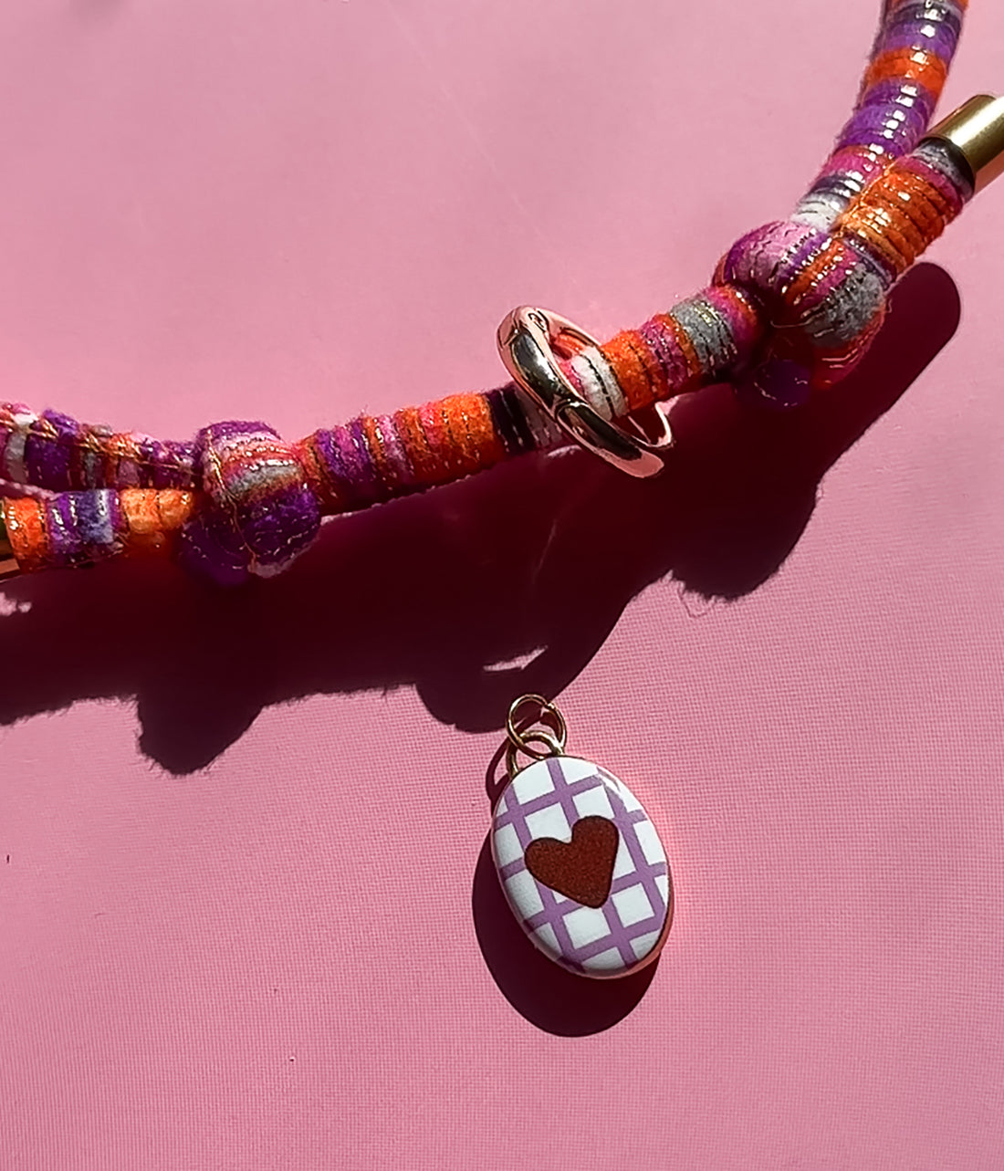 Checkered Heart Charm