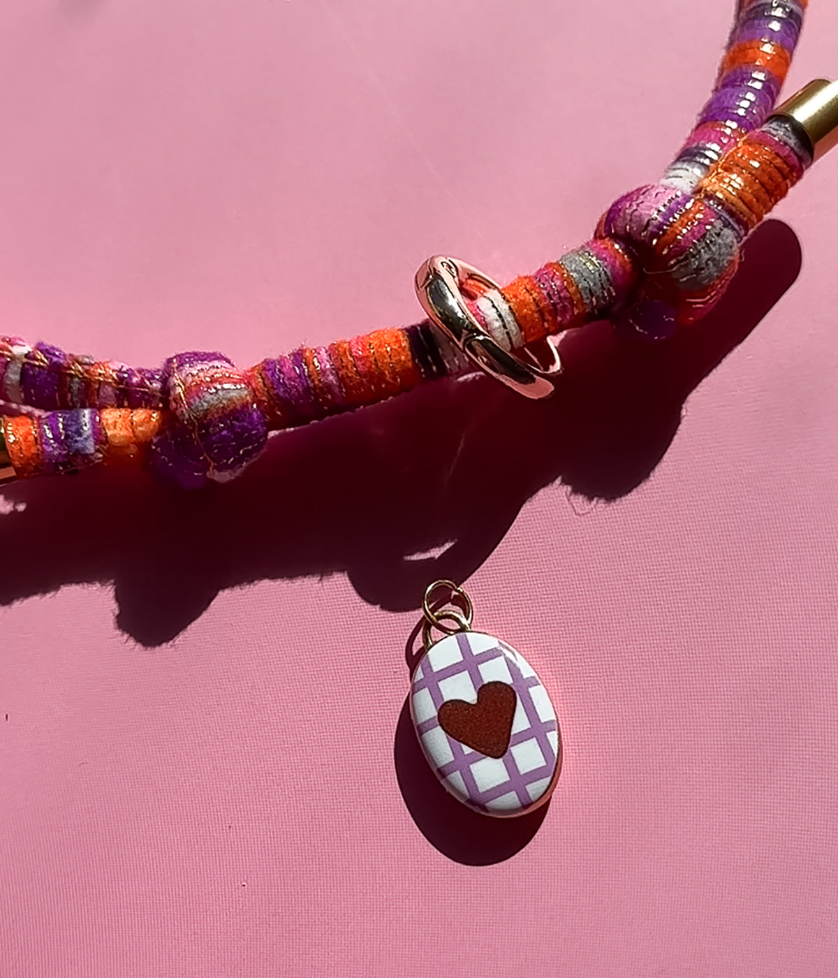 Checkered Heart Charm