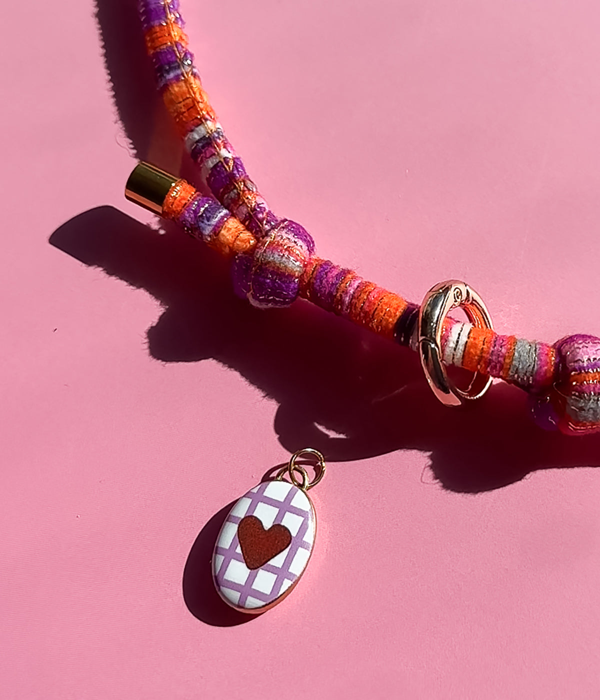 Checkered Heart Charm