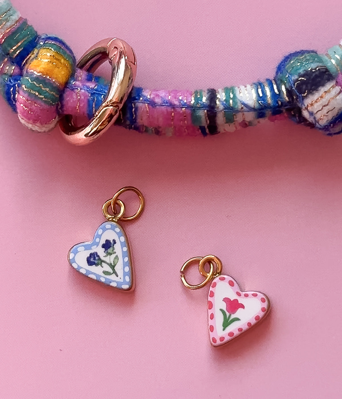 Flower Garden Heart Charm
