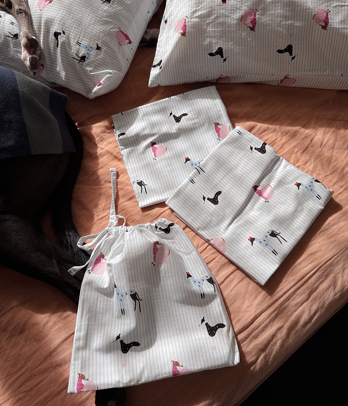 Cotton Pillowcase Set - Houndd Print