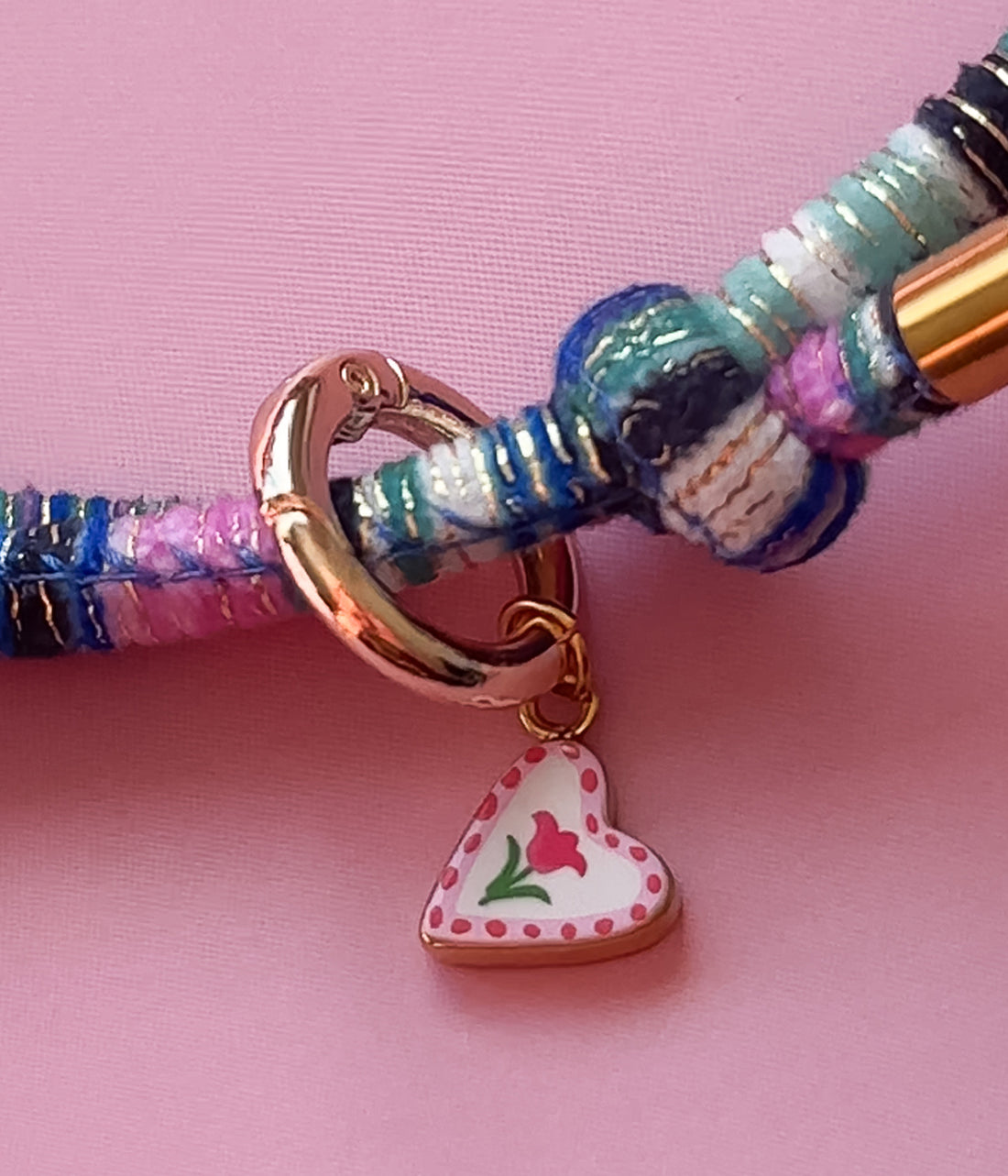 Flower Garden Heart Charm