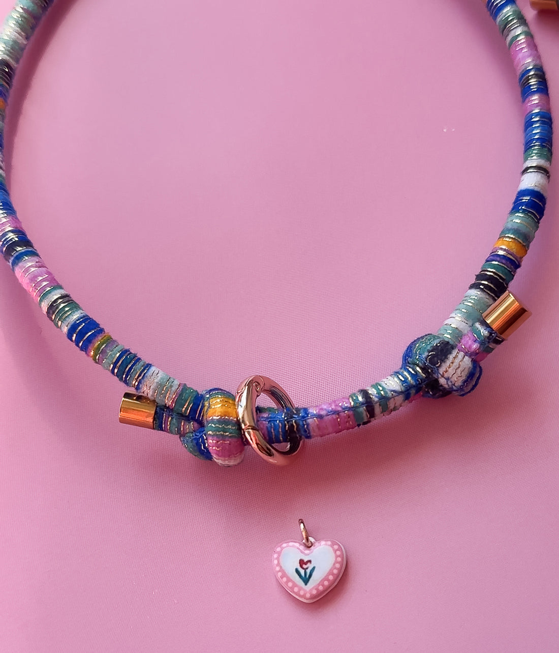 Pink Bloom Heart Charm